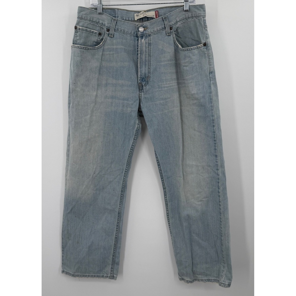 Vintage Levis 559 Relaxed Straight Jeans Mens 34x30 Light Wash Blue Denim